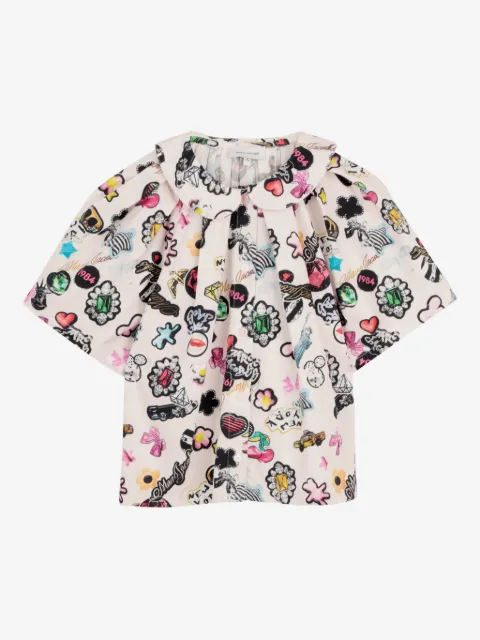 Marc Jacobs Kids camisa estampada con cuello Peter Pan