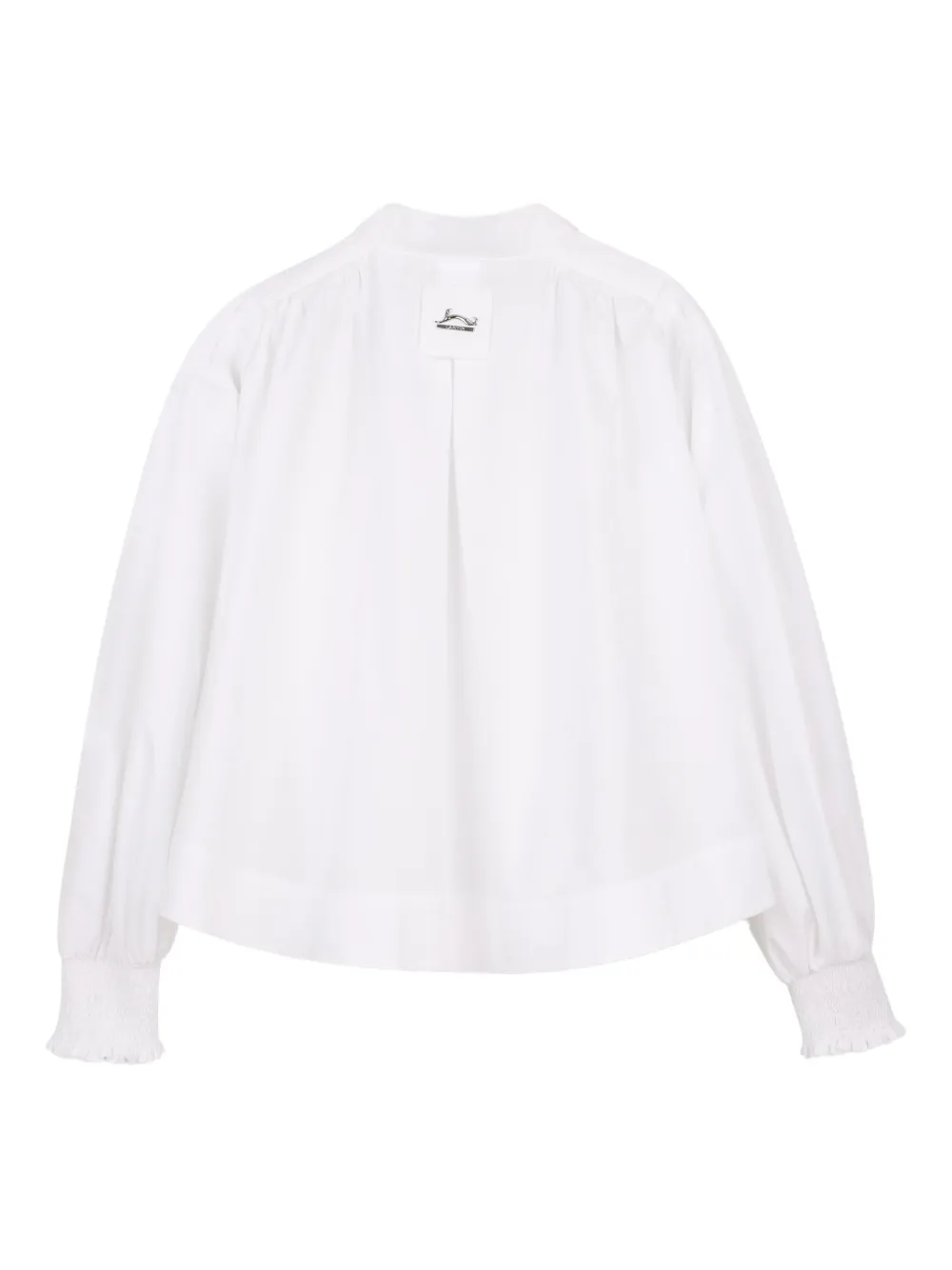  Lanvin Enfant Smocked-cuff Buttoned Top - White 
