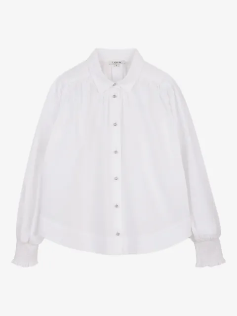 Lanvin Enfant smocked-cuff buttoned top