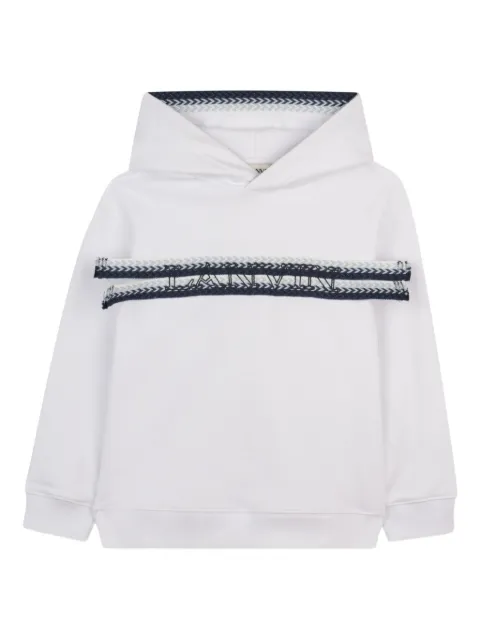 Lanvin Enfant logo stripe hoodie