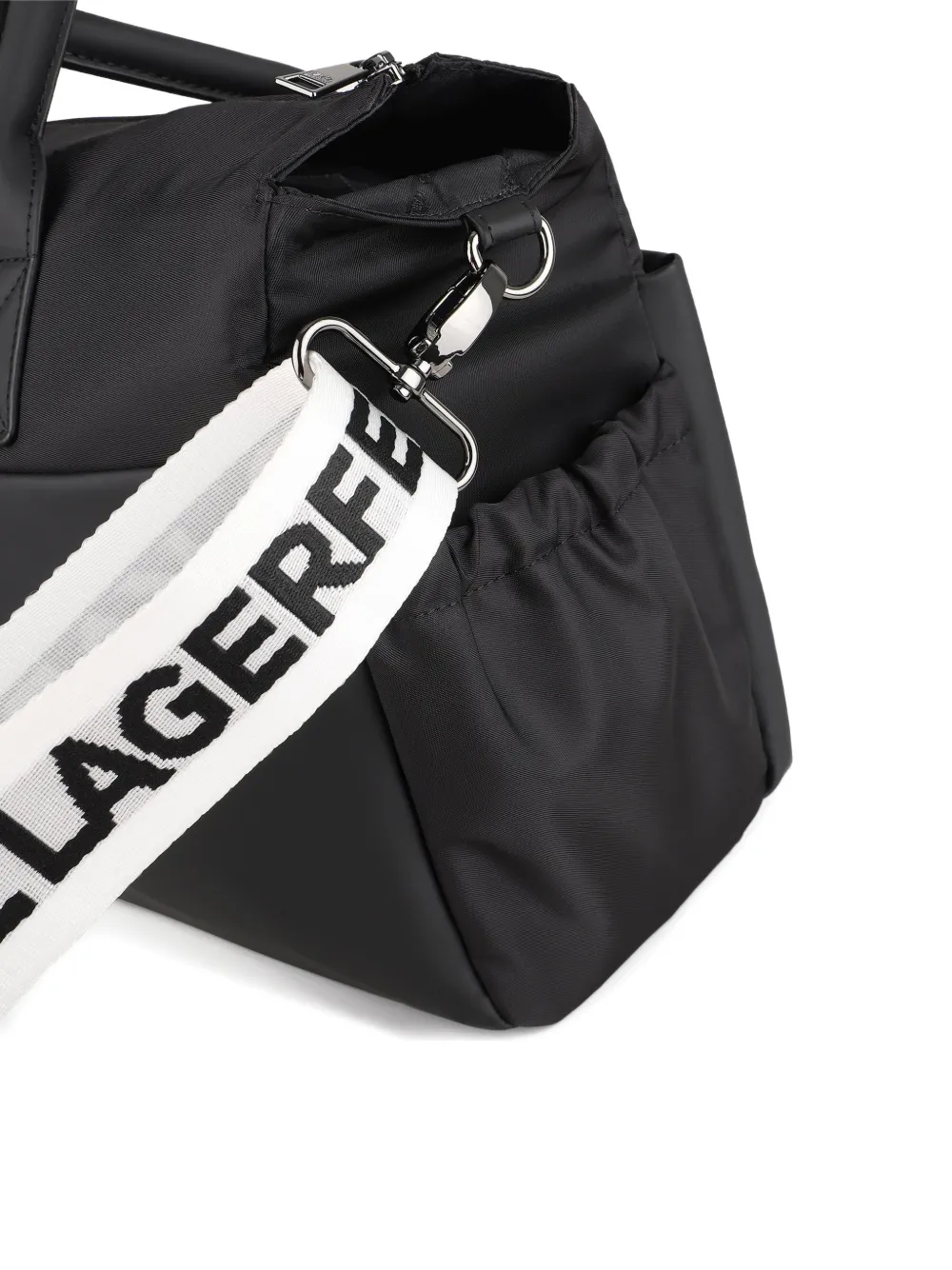 Karl Lagerfeld Kids Luiertas met logo-band en applicatie Zwart