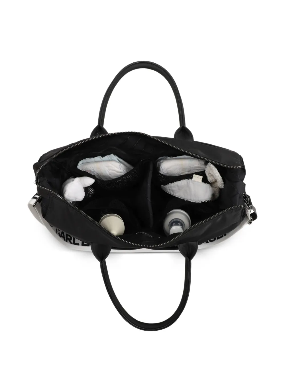 Karl Lagerfeld Kids Luiertas met logo-band en applicatie Zwart