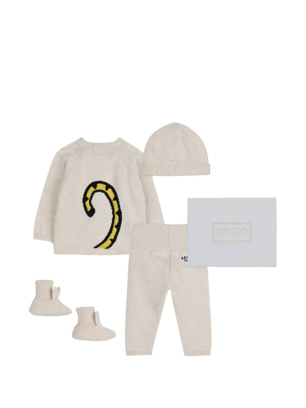 Kenzo Kids Vijf paar broeken met logodetail Beige