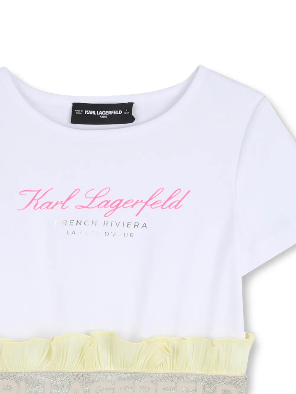Karl Lagerfeld Kids Jurk met ruches Wit