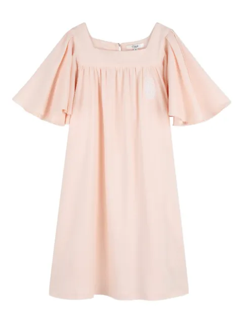 Chloé Kids ruffled appliqué dress