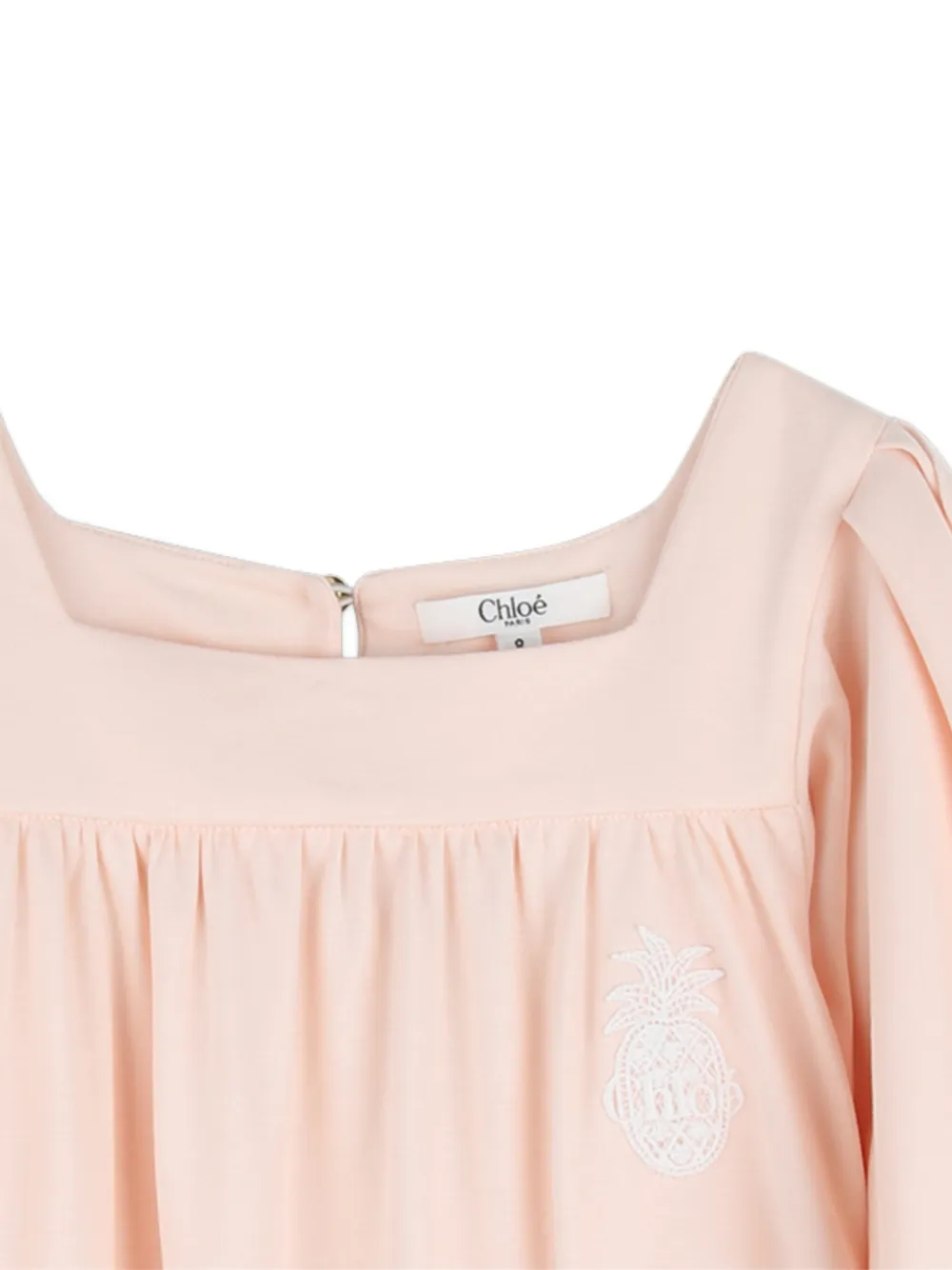 Chloé Kids Jurk met ruches en applicatie Roze