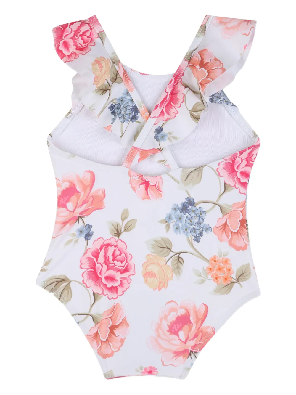  Chloé Kids Costume Da Bagno A Fiori - Bianco 