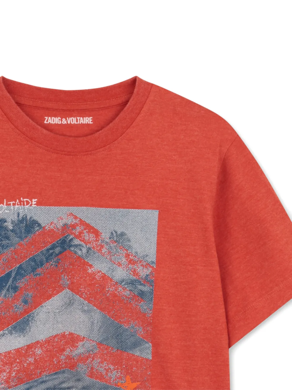 Zadig & Voltaire Kids T-shirt met ronde hals en printdetail Rood