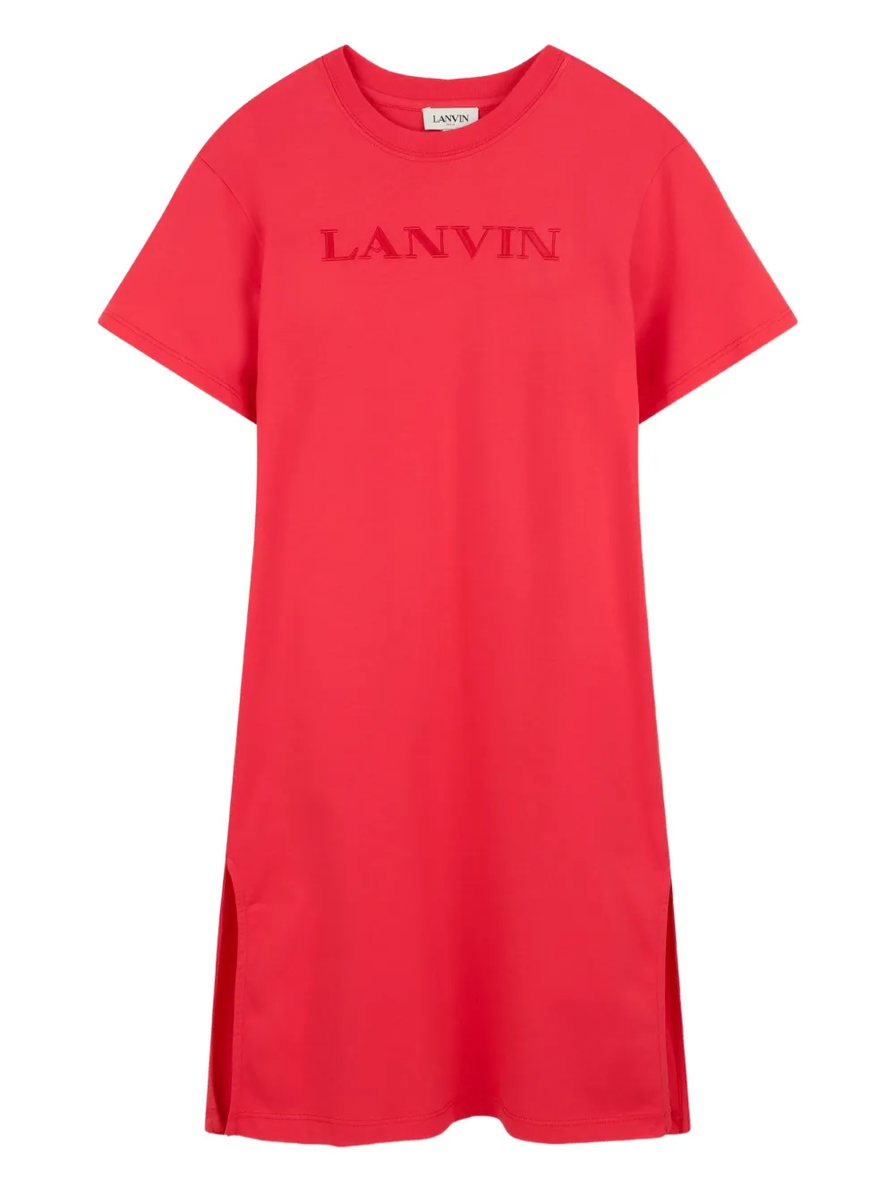 Lanvin Enfant Abito goffrato a maniche corte - Rosso