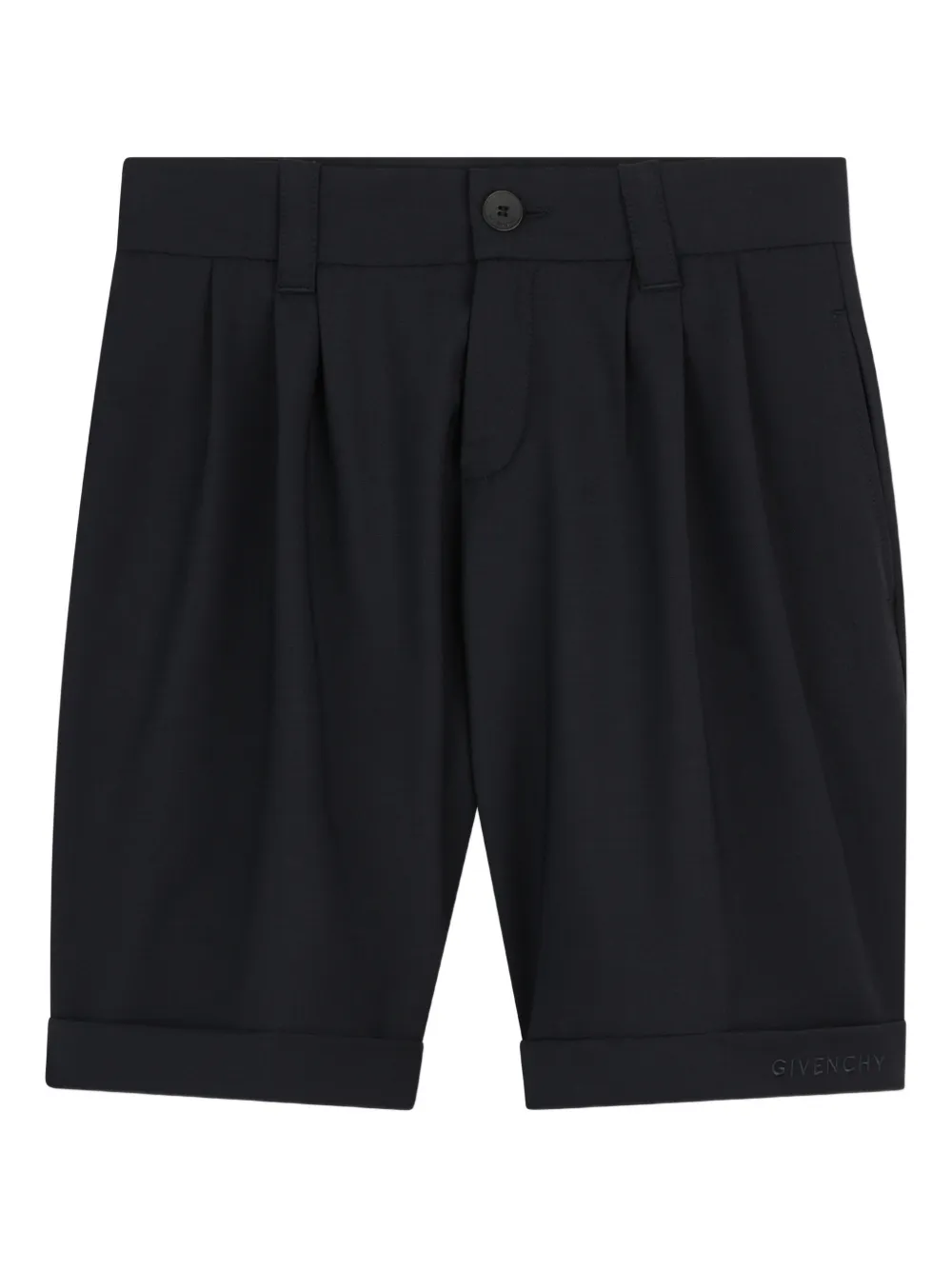 Givenchy Kids cuffed pleated shorts - Blu