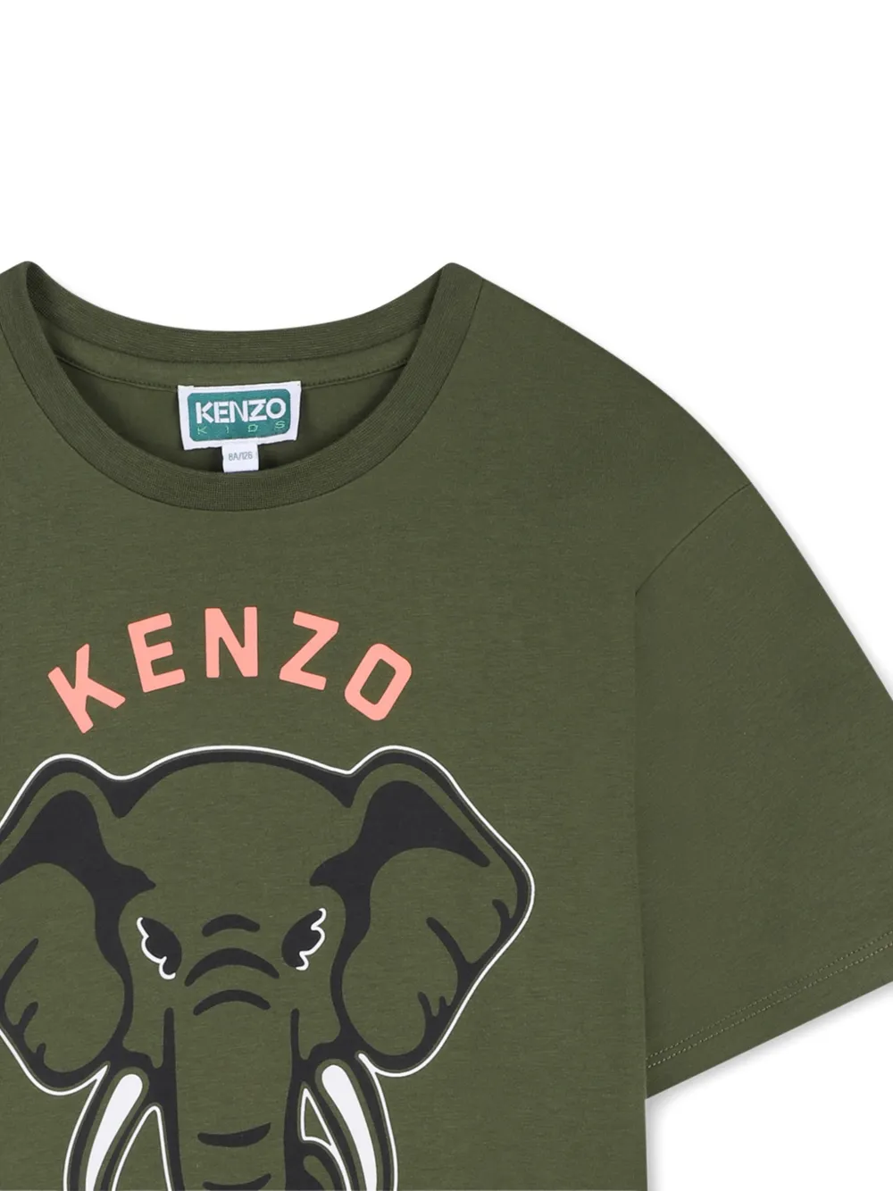Kenzo Kids T-shirt met grafische olifantprint Groen