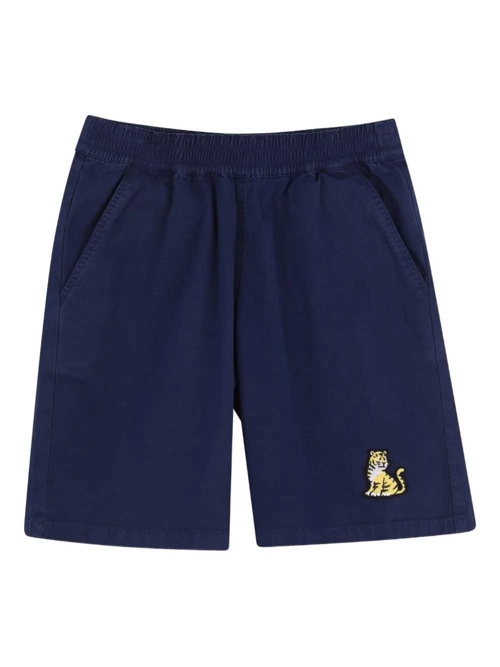 Kenzo Kids tiger-embroidered shorts - Blu