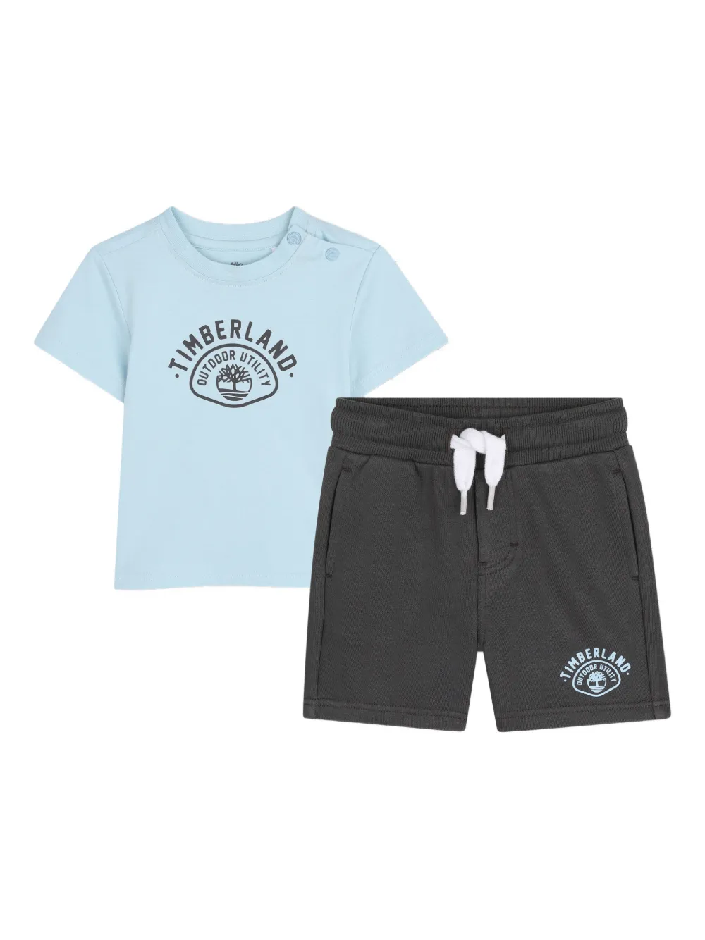 Timberland Kids logo-print short set - Grey