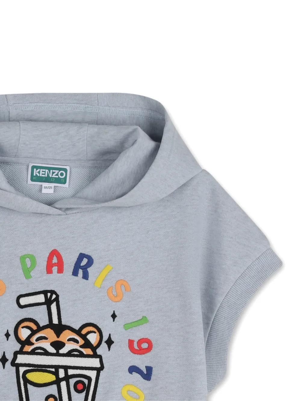 Kenzo Kids Hoodie met grafisch borduurwerk Grijs