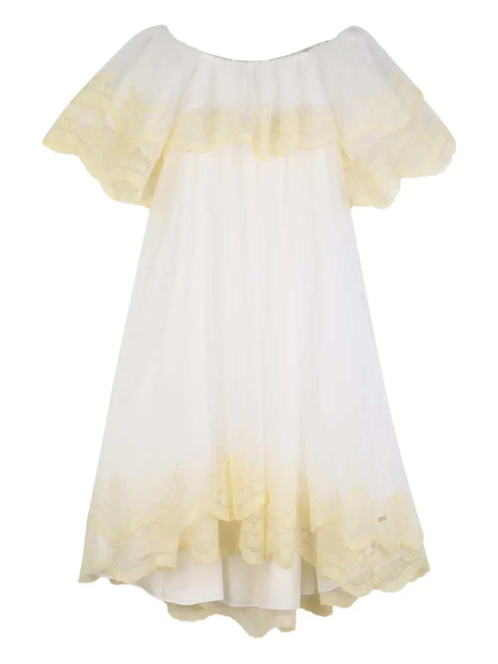 Chloé Kids Abito con ricamo - Bianco