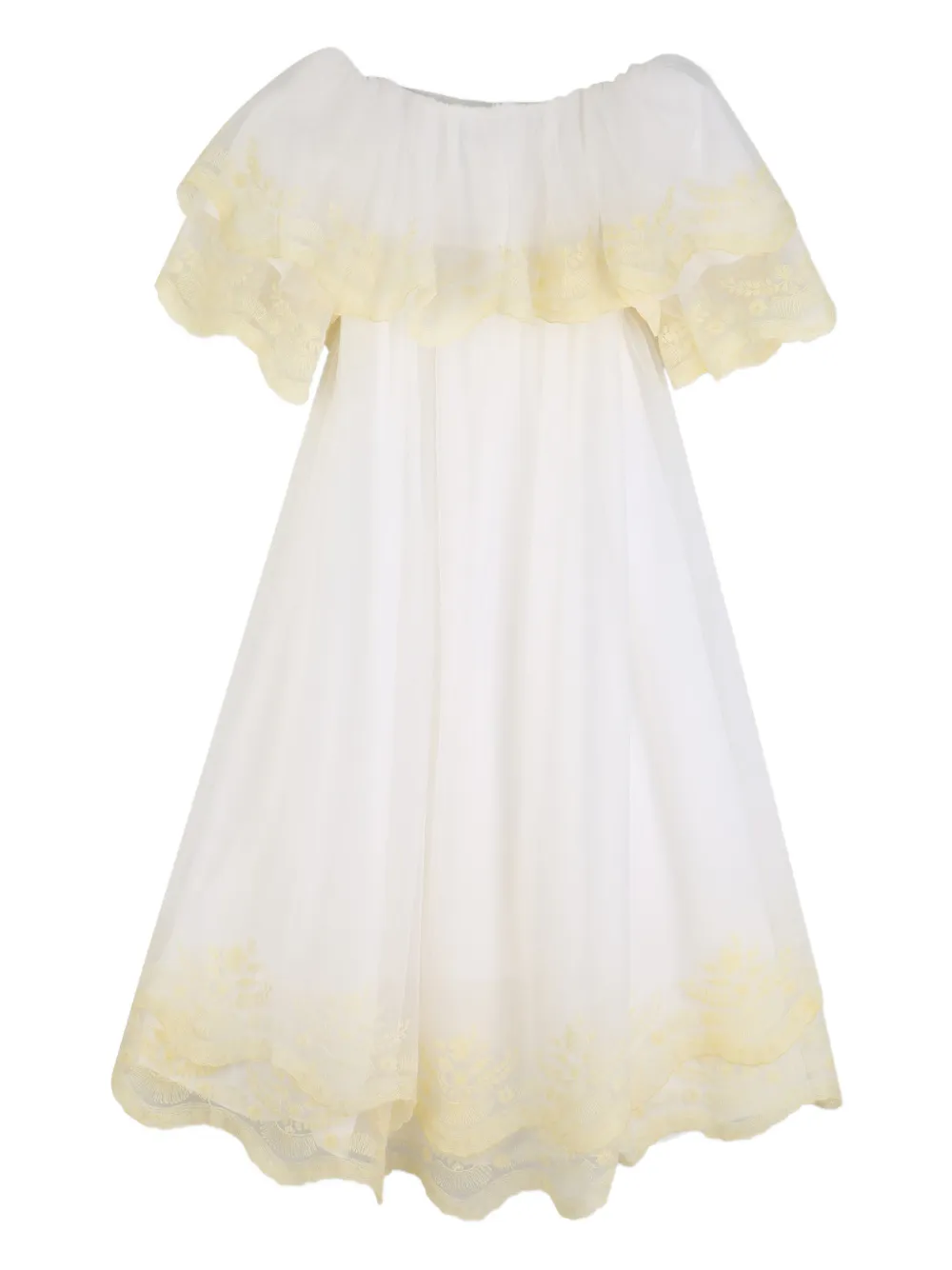 Chloé Kids Jurk met kant Wit