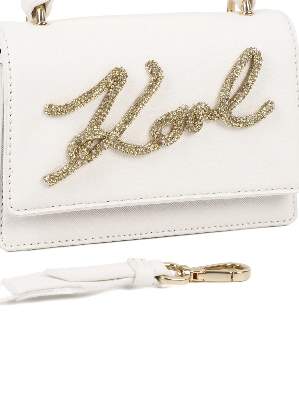 Karl Lagerfeld Kids Verfraaide tas met handgreep Wit
