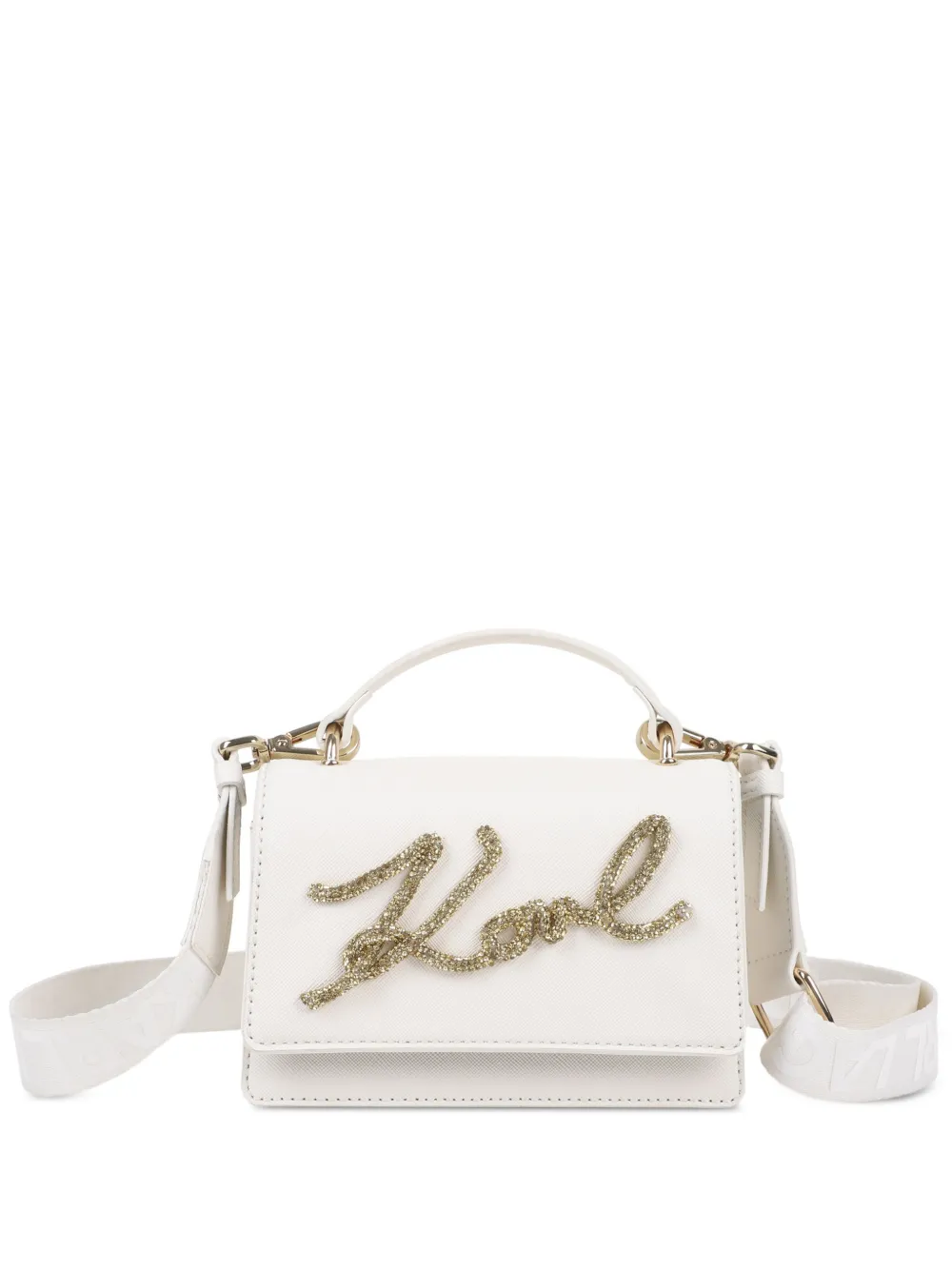 Karl Lagerfeld Kids Borsa con manico e decorazione - Bianco