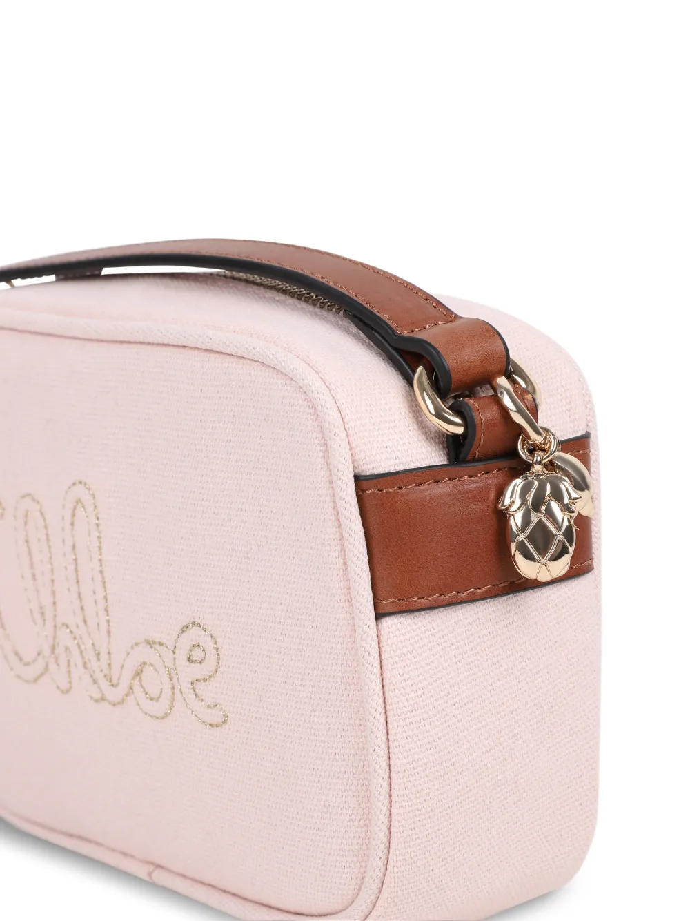 Chloé Kids Schoudertas met geborduurd logo Roze