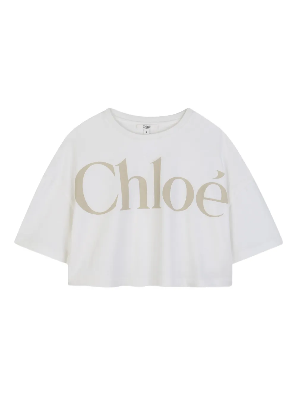Chloé Kids T-shirt in cotone con logo - Bianco