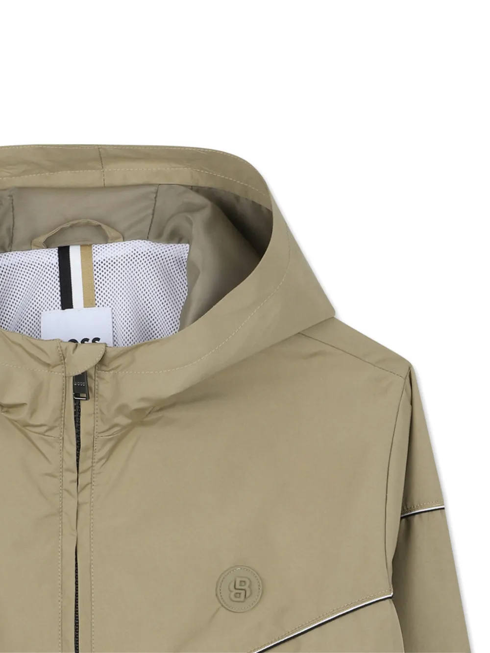  Boss Kidswear Hooded Zip Coat - Neutrals 