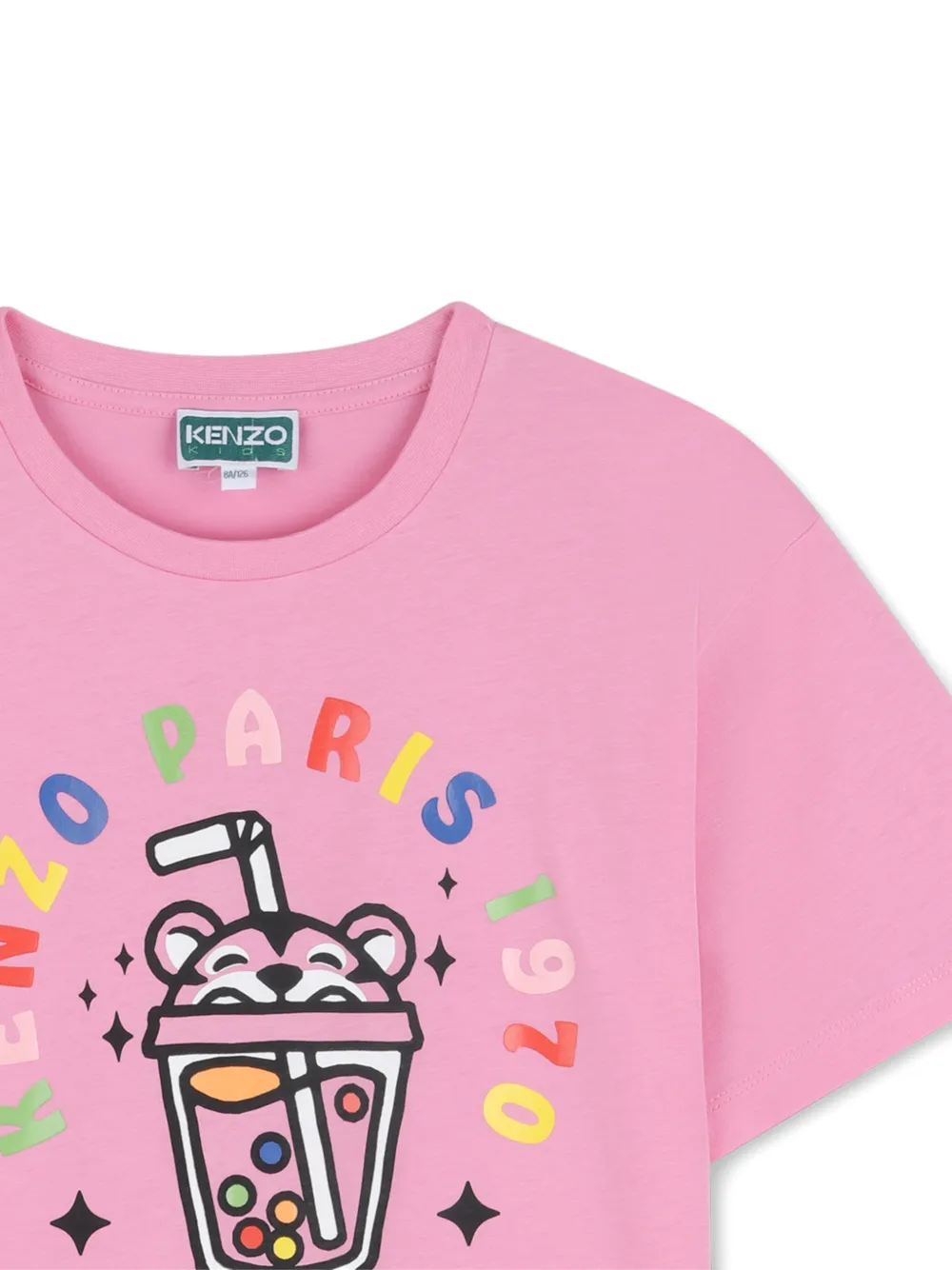 Kenzo Kids Bubble Tiger T-shirt met print Roze
