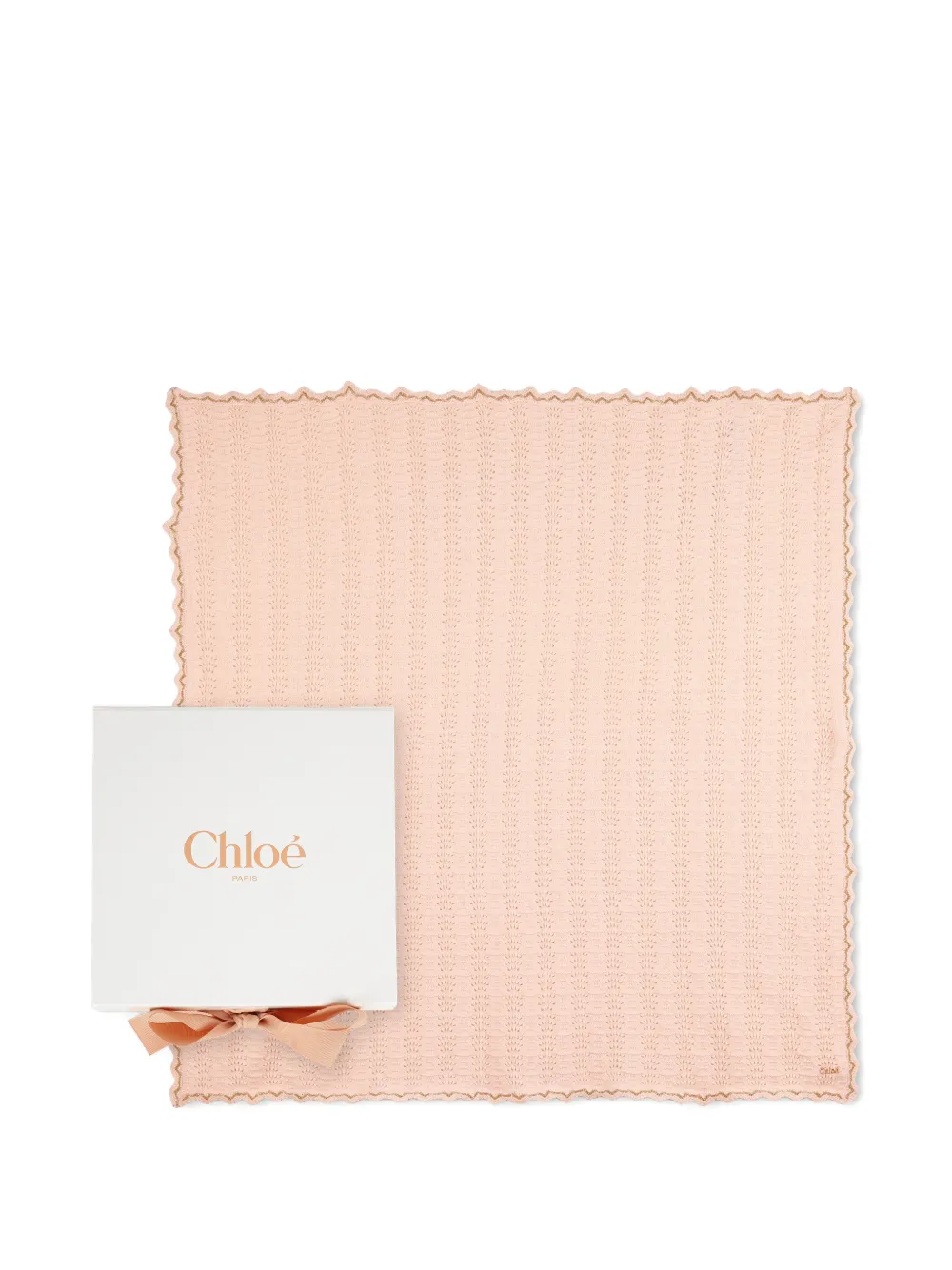 Chloé Kids Coperta con orlo a smerlo - Rosa