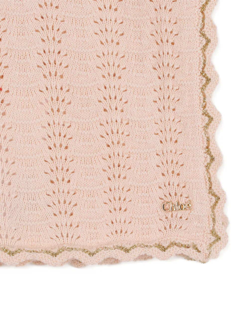 Chloé Kids Scalloped-trim Blanket - Pink 