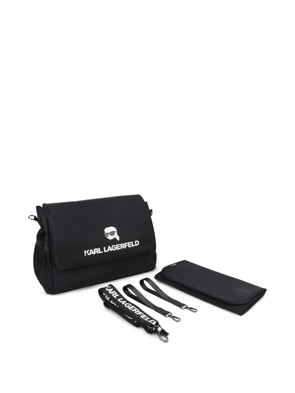 Karl Lagerfeld Kids Luiertas met logoband Zwart
