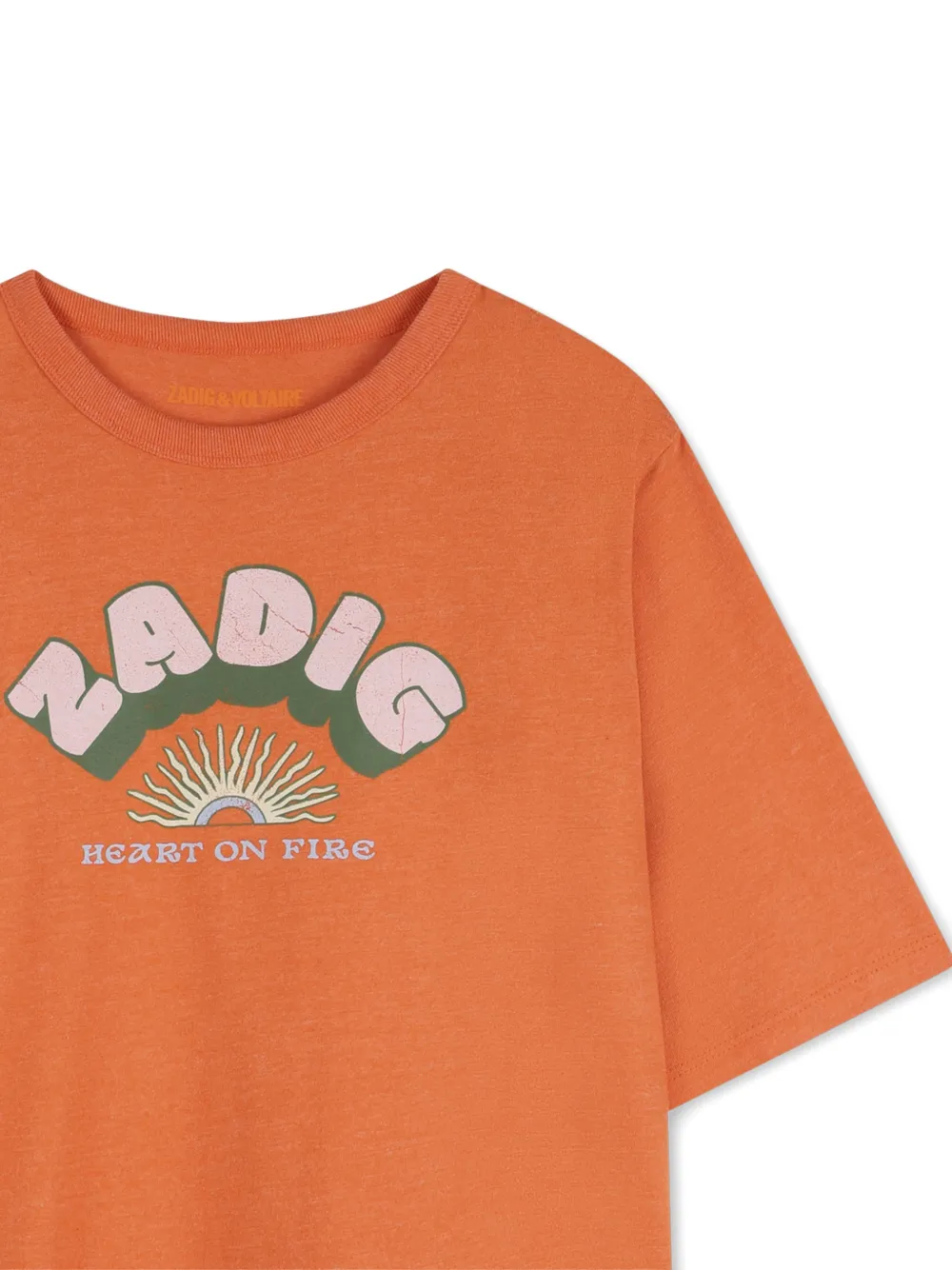 Zadig & Voltaire Kids T-shirt met grafische print Oranje