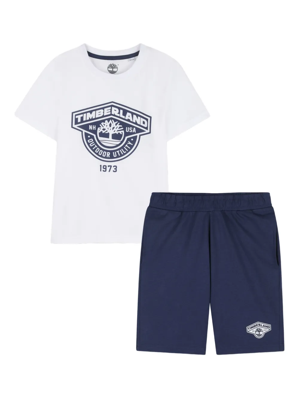 Timberland Kids Set con shorts e logo - Blu