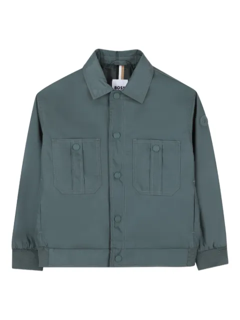 BOSS Kidswear buttoned flap-pocket jacket