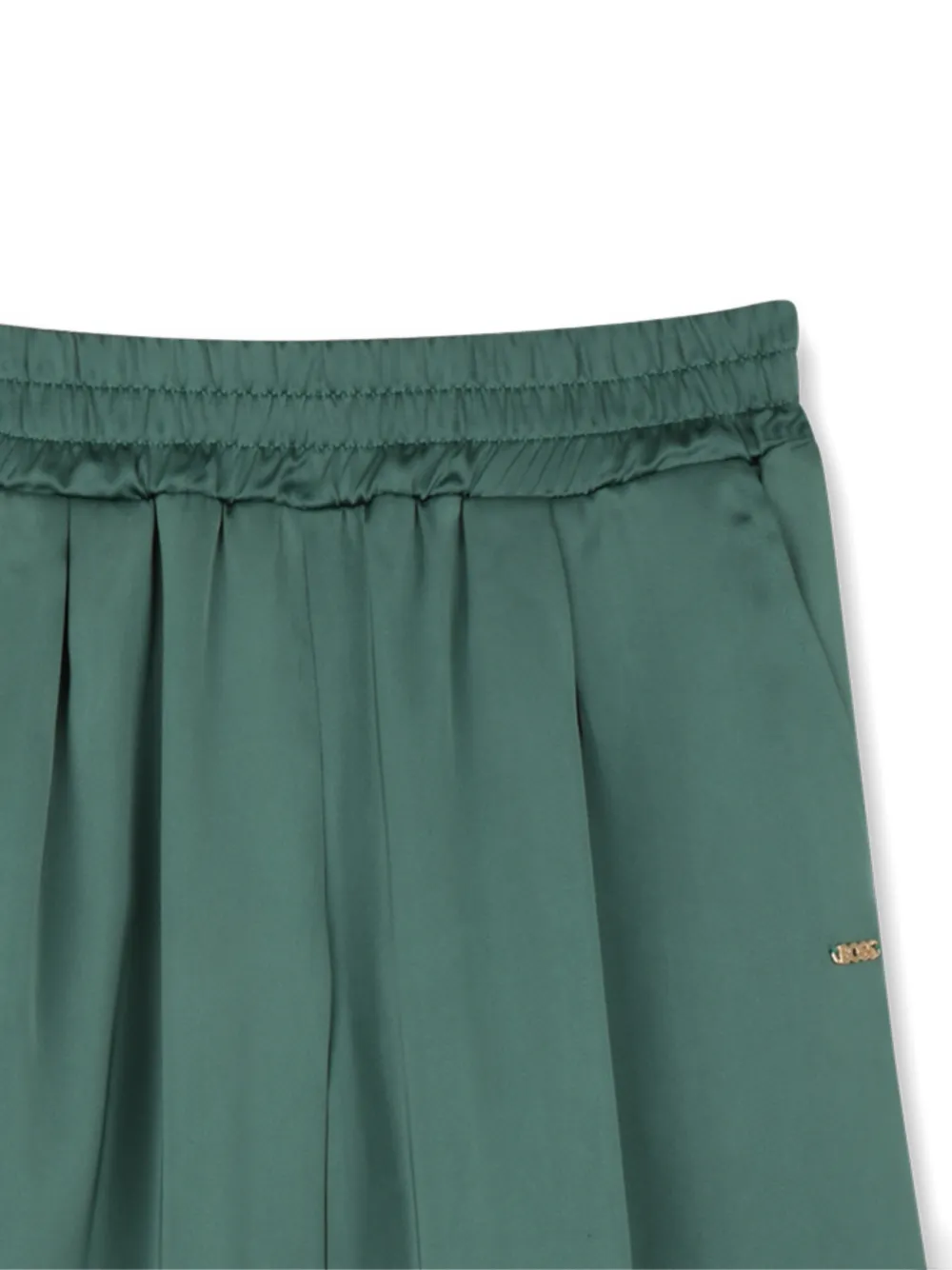  Boss Kidswear Logo-plaque Satin Trousers - Green 
