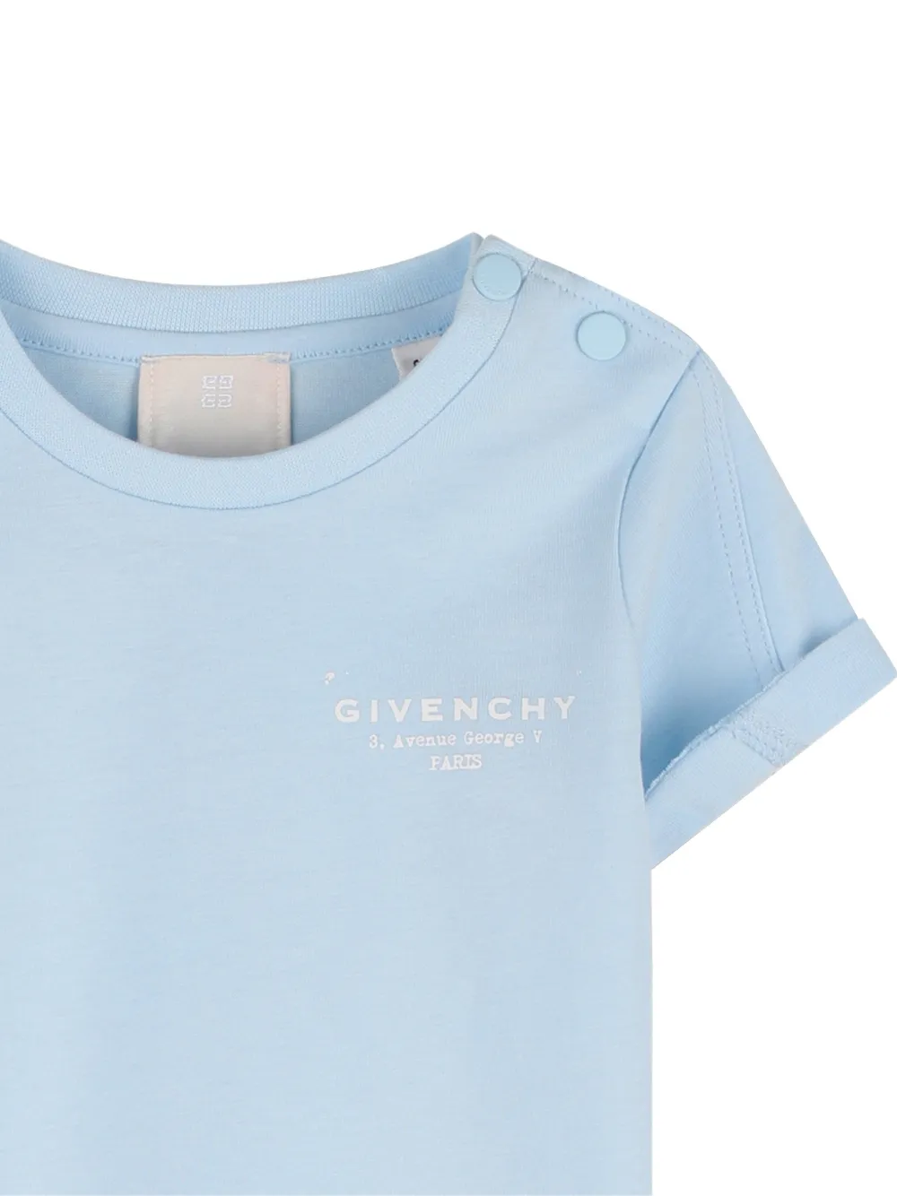 Givenchy Kids T-shirt met manchetten en knopen Blauw