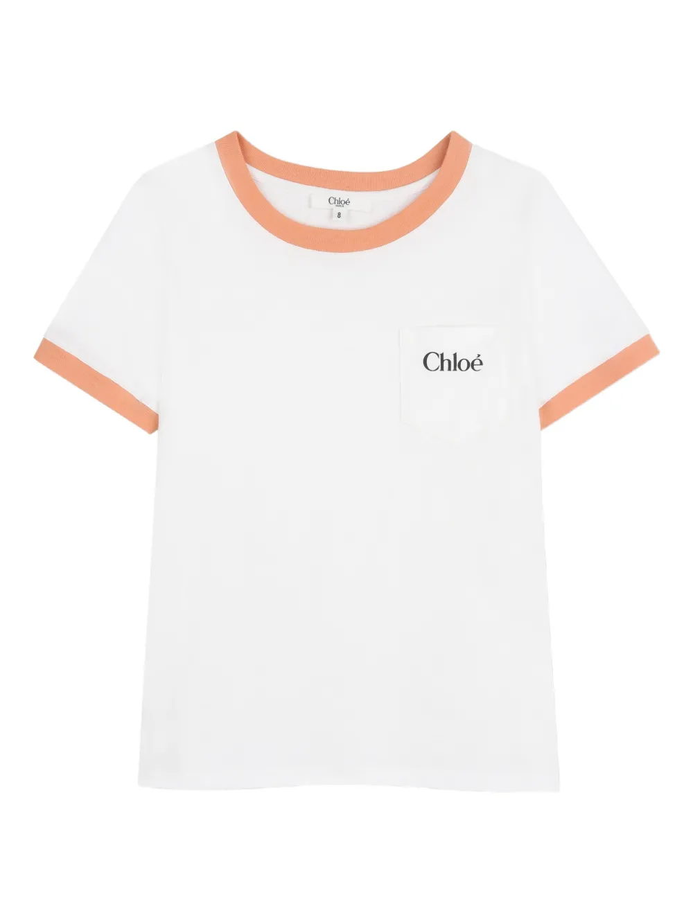 Chloé Kids pocket ringer T-shirt - Bianco