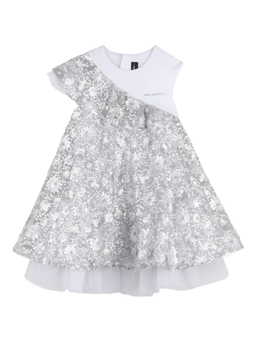 Karl Lagerfeld Kids Abito con paillettes - Argento