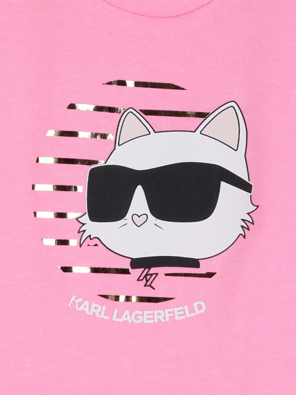 Karl Lagerfeld Kids Ikon Choupette jurk met print Roze