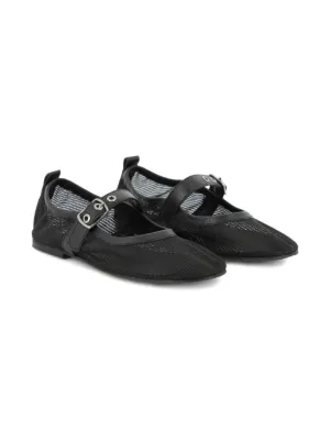 MM6 黒 リボン付き フラットシューズ MM6 Maison Margiela Kids リボン フラットシューズ | ブラック