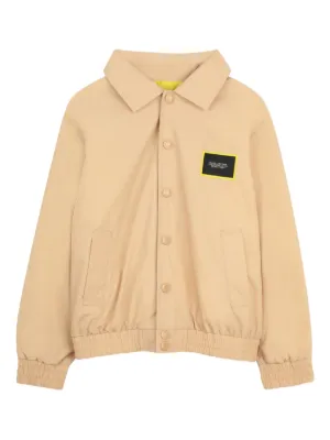 Marc Jacobs Kids logo-patch Collared Jacket | Neutrals | FARFETCH