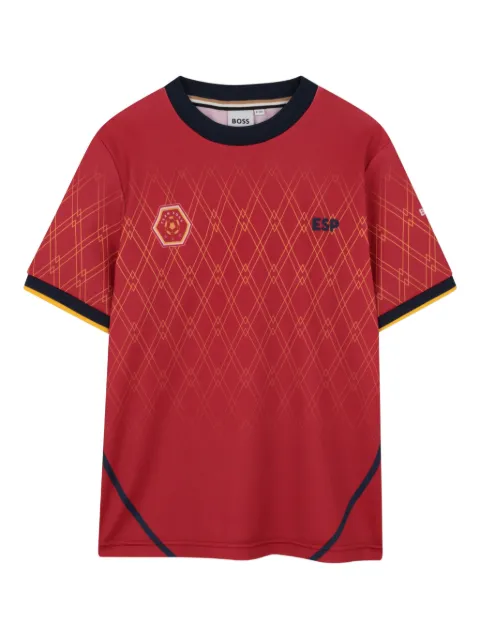 BOSS Kidswear playera con motivo de rombo