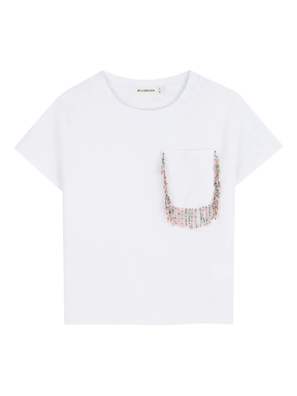 Billieblush beaded-pocket T-shirt - Bianco