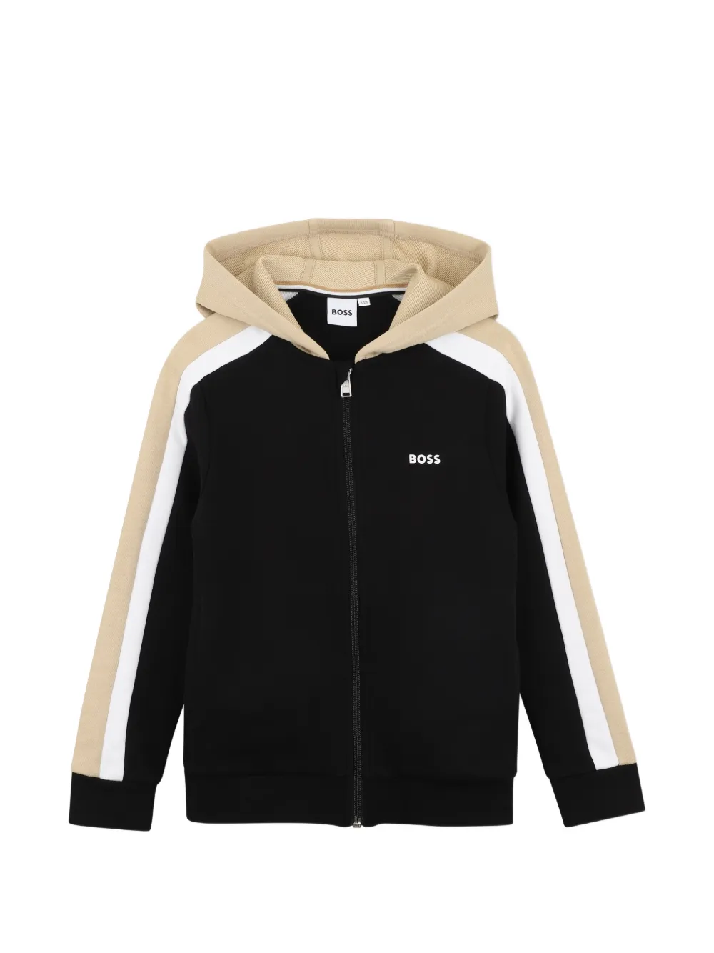 BOSS Kidswear Gestreiftes Kapuzenoberteil - Schwarz