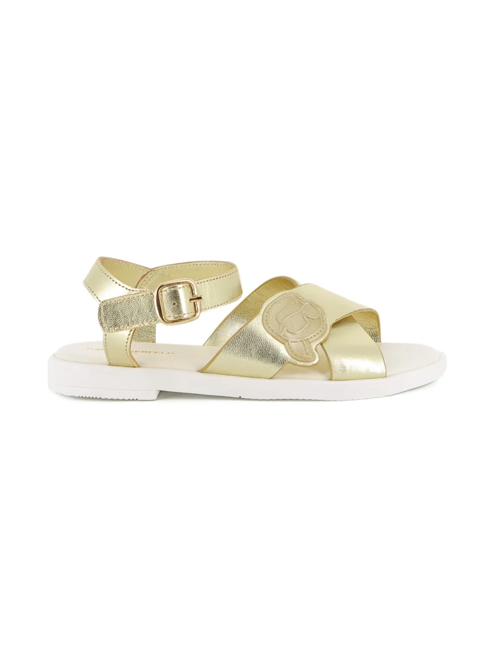 Karl Lagerfeld Kids Sandalen met logobandje Goud