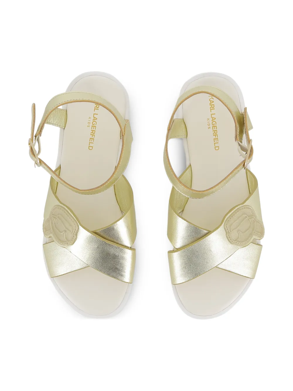 Karl Lagerfeld Kids Sandalen met logobandje Goud