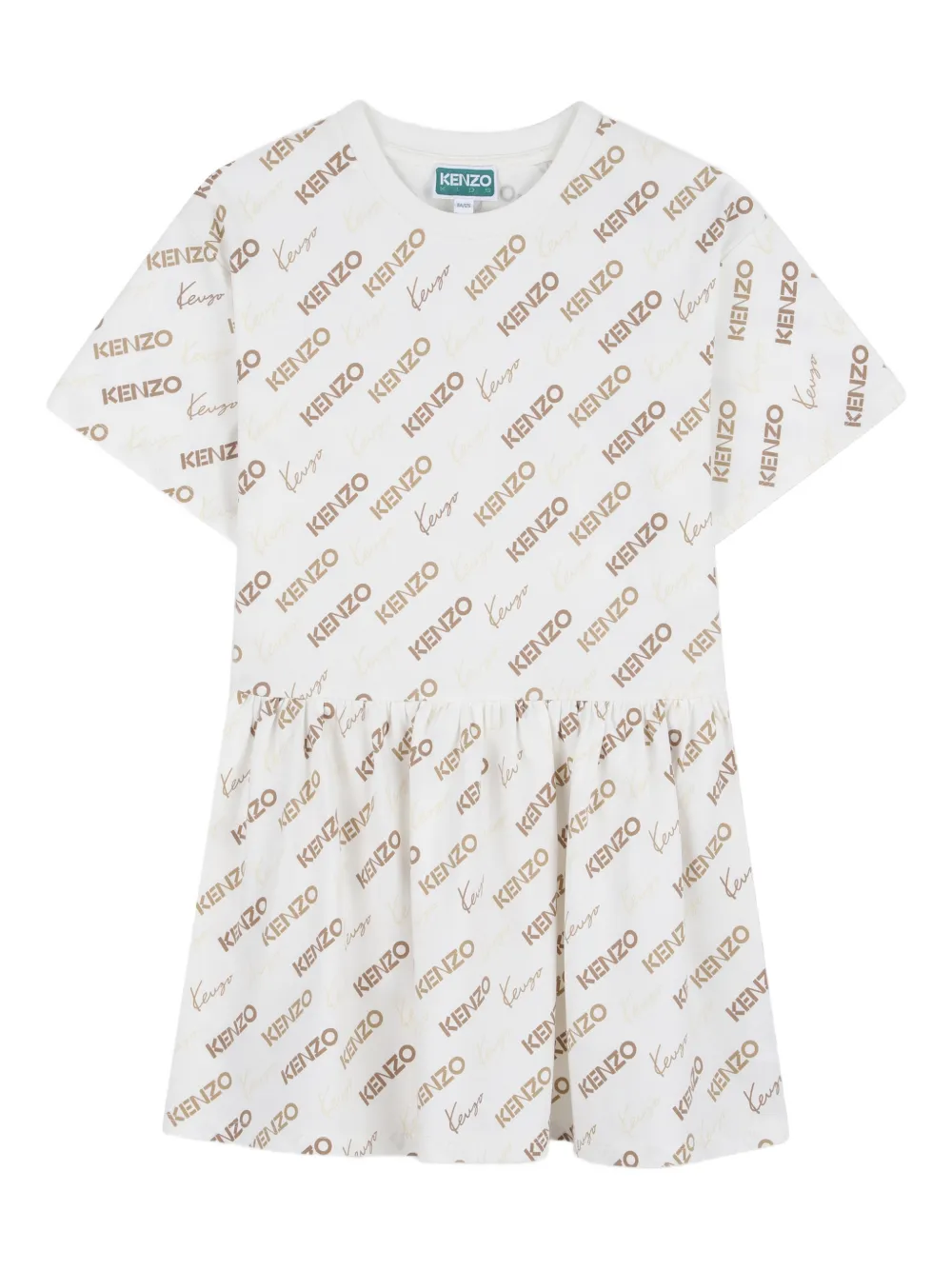 Kenzo Kids logo-print T-shirt dress - Bianco