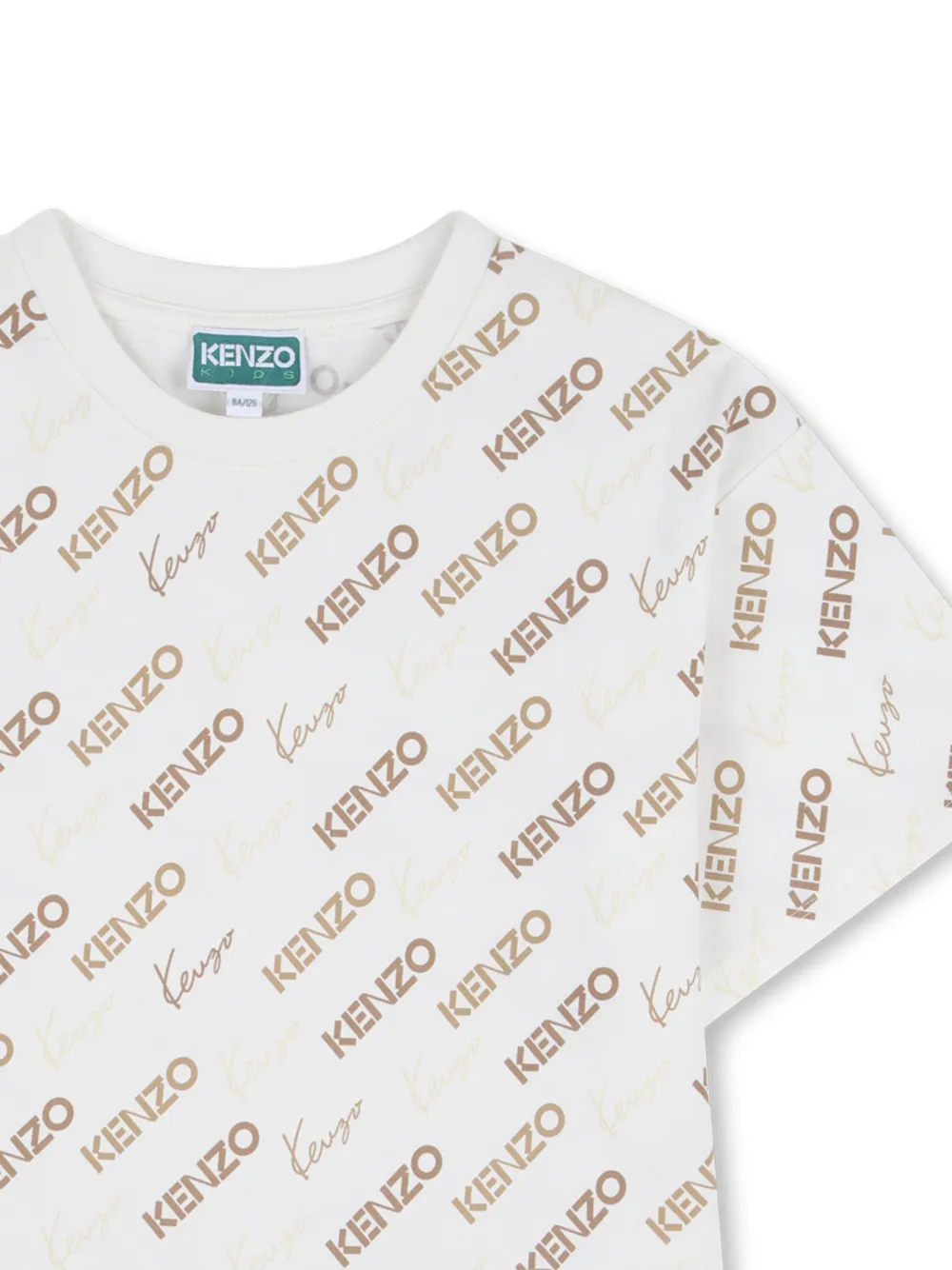 Kenzo Kids T-shirtjurk met logoprint Wit