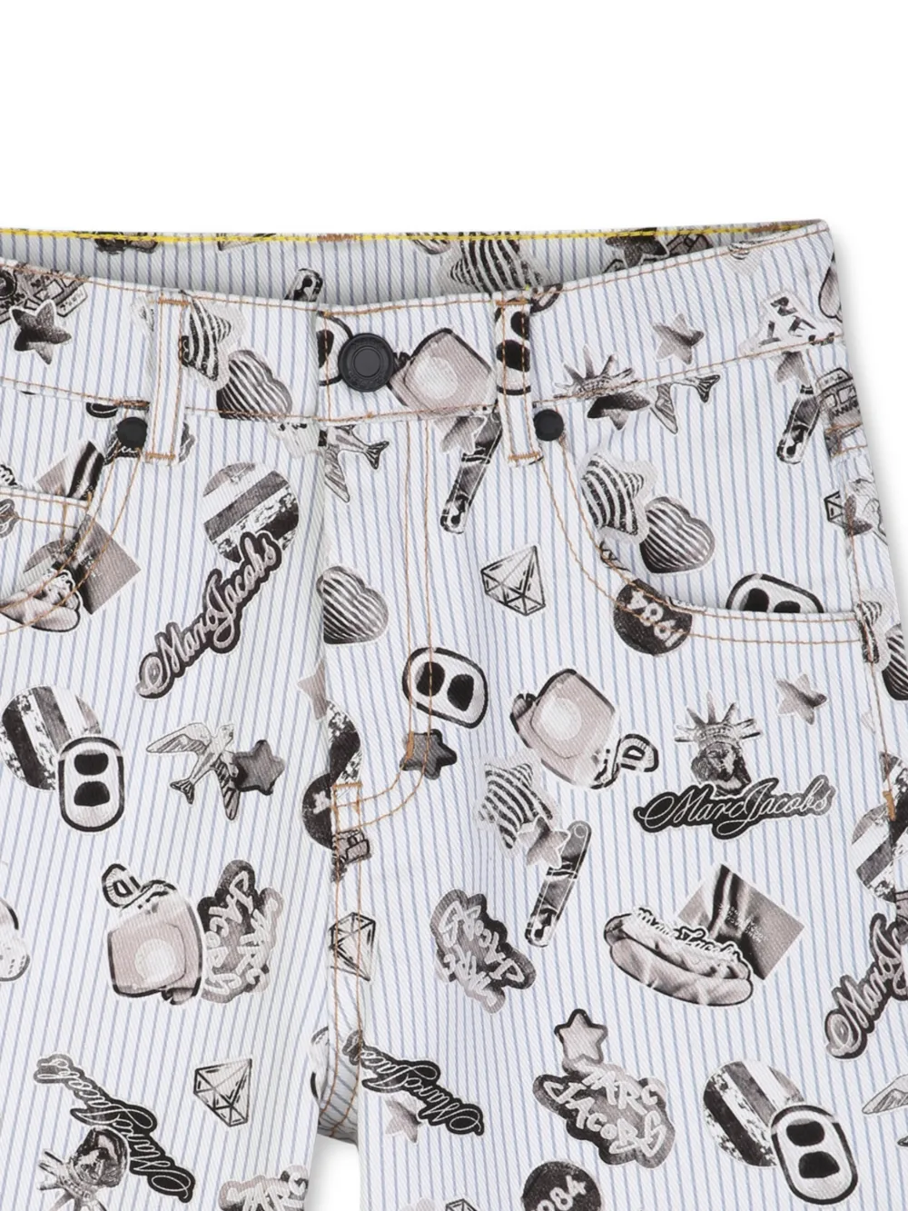  Marc Jacobs Kids Graphic-print Striped Shorts - White 
