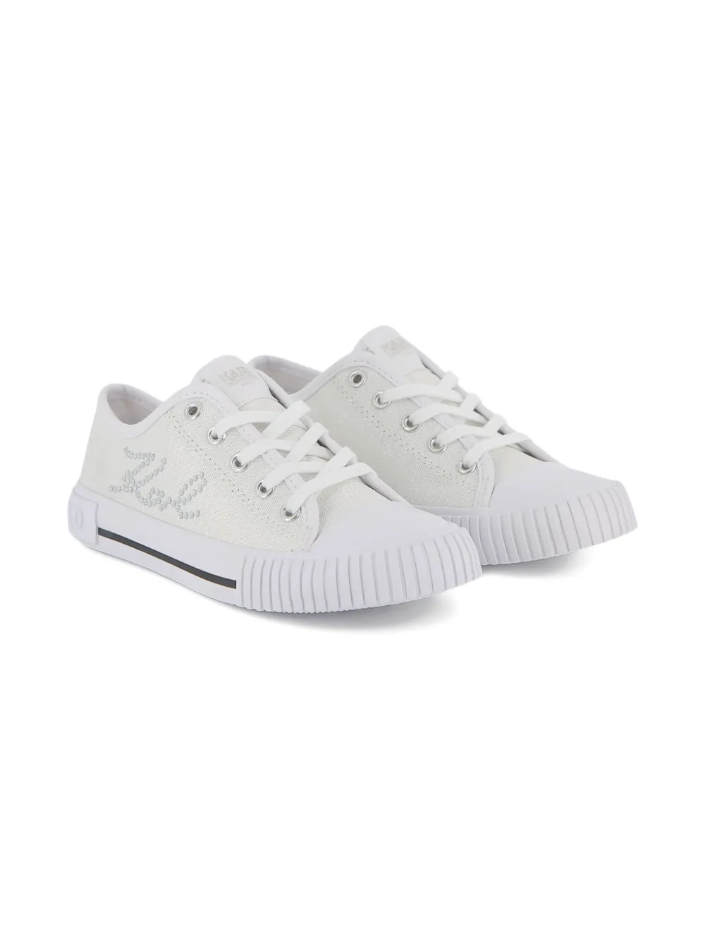 Karl Lagerfeld Kids rhinestone sneakers - Bianco