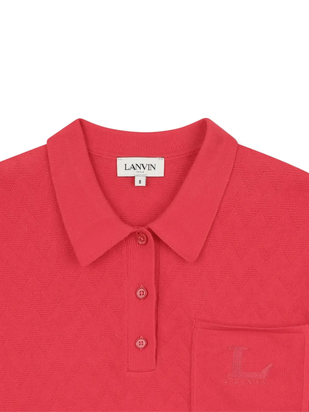  Lanvin Enfant Textured Pocket Polo Shirt 