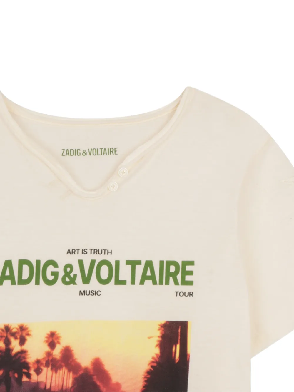  Zadig & Voltaire Kids Button-detail T-shirt - Neutrals 